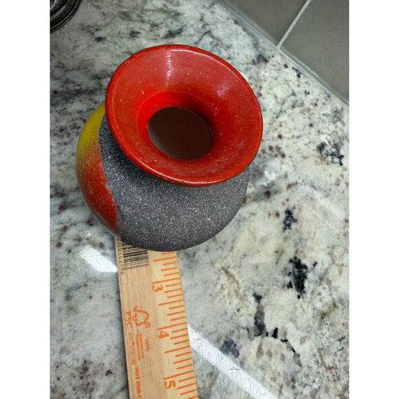 Souvenir VTG Handcrafted Etna Volcano Ceramic Vase Texture Italy Rustic cottage - Picture 7 of 15